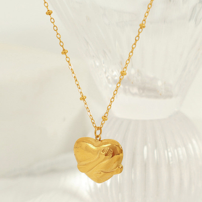 Jewels Galaxy Gold-Plated Anti Tarnish Heart Themed Pendant