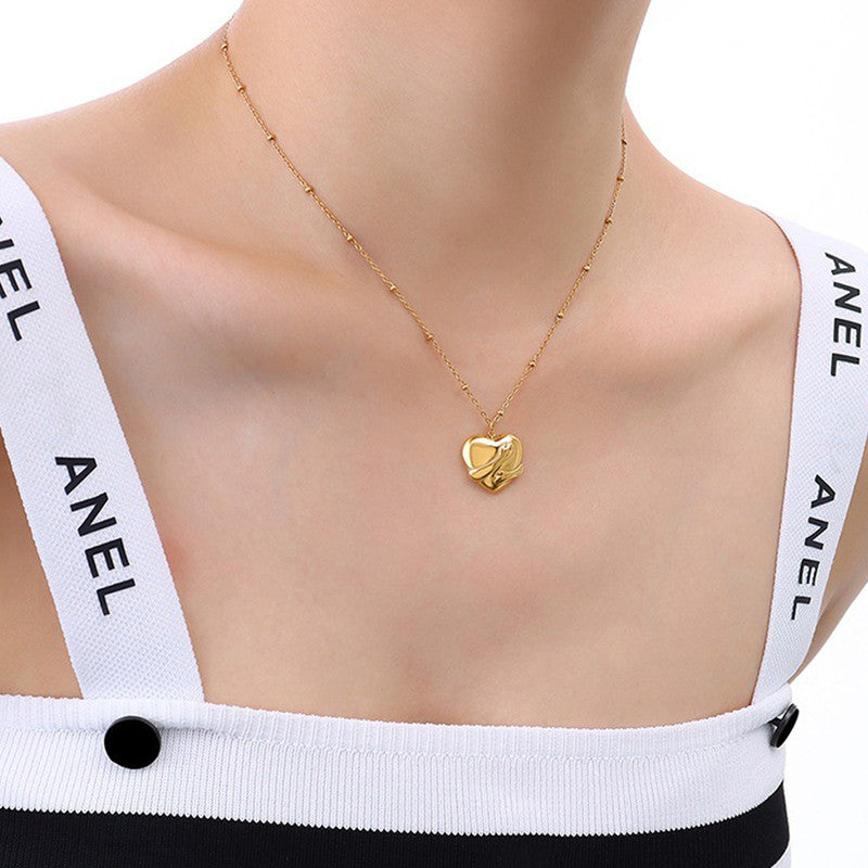 Jewels Galaxy Gold-Plated Anti Tarnish Heart Themed Pendant