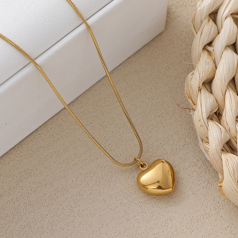 Jewels Galaxy Gold-Plated Anti Tarnish Heart Themed Pendant