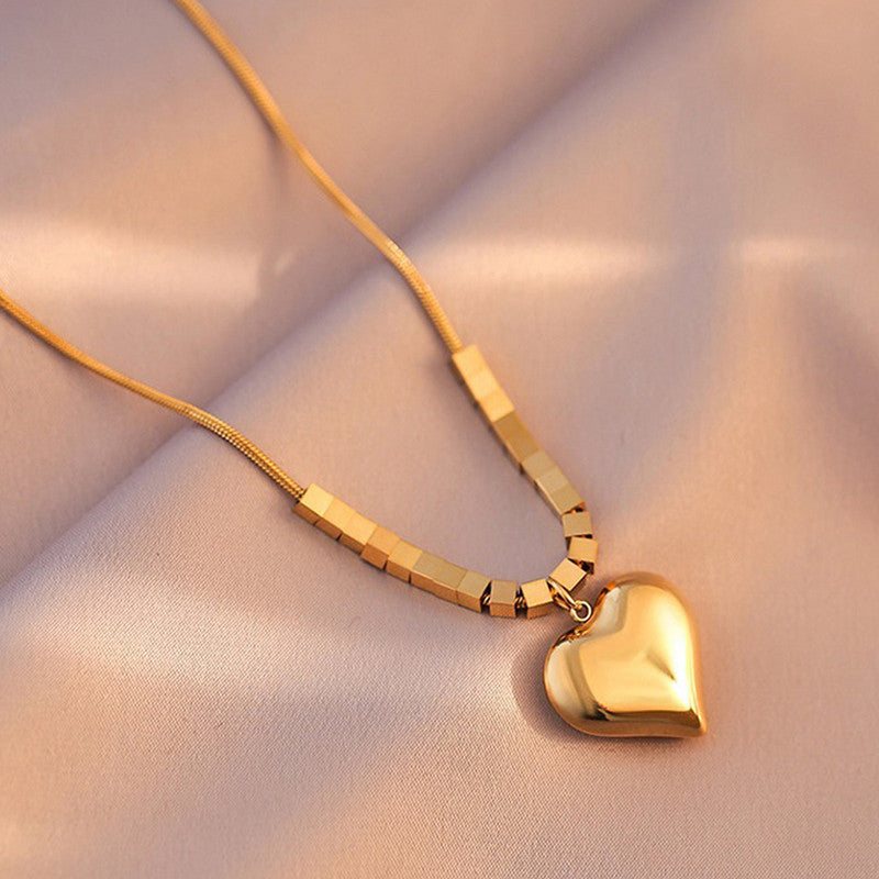 Jewels Galaxy Gold-Plated Anti Tarnish Heart Themed Pendant