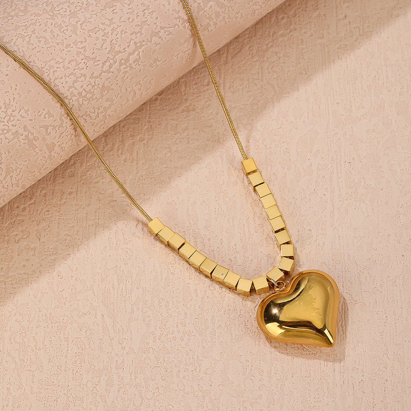 Jewels Galaxy Gold-Plated Anti Tarnish Heart Themed Pendant