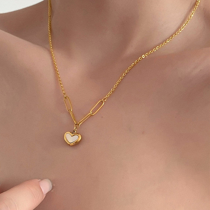 Jewels Galaxy Gold-Plated Anti Tarnish Heart Themed Pendant