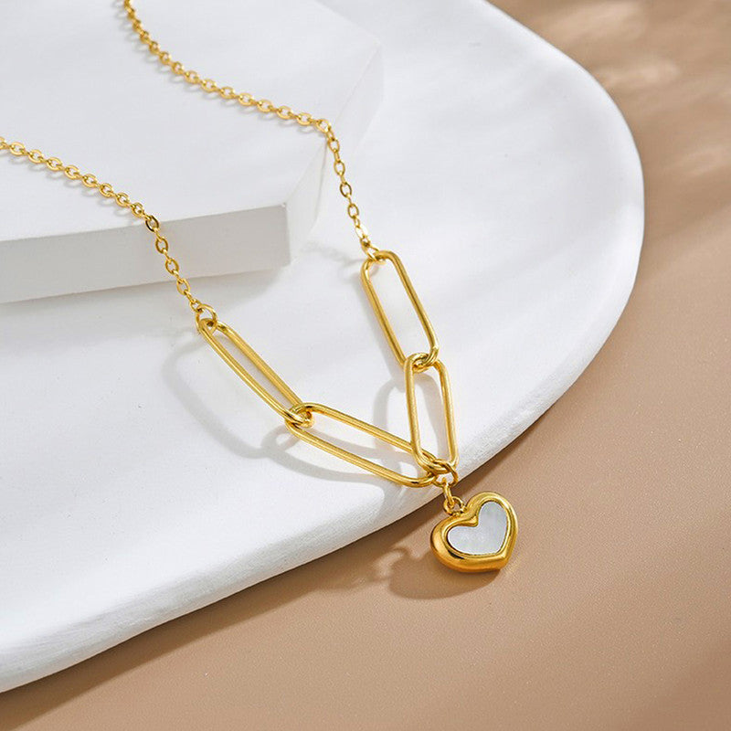 Jewels Galaxy Gold-Plated Anti Tarnish Heart Themed Pendant