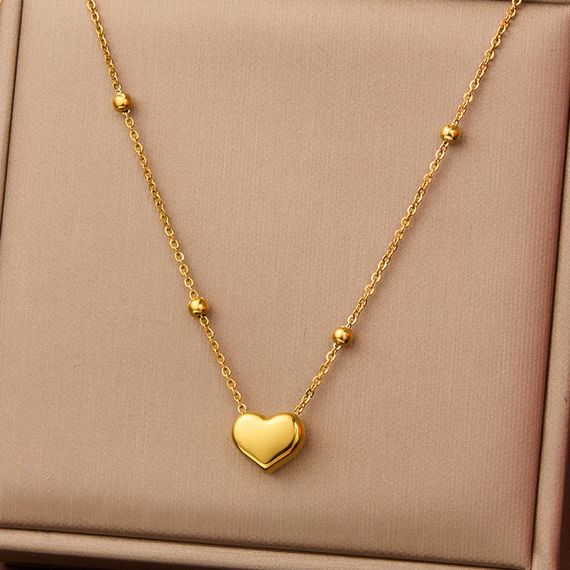 Jewels Galaxy Gold-Plated Anti Tarnish Heart Themed Pendant