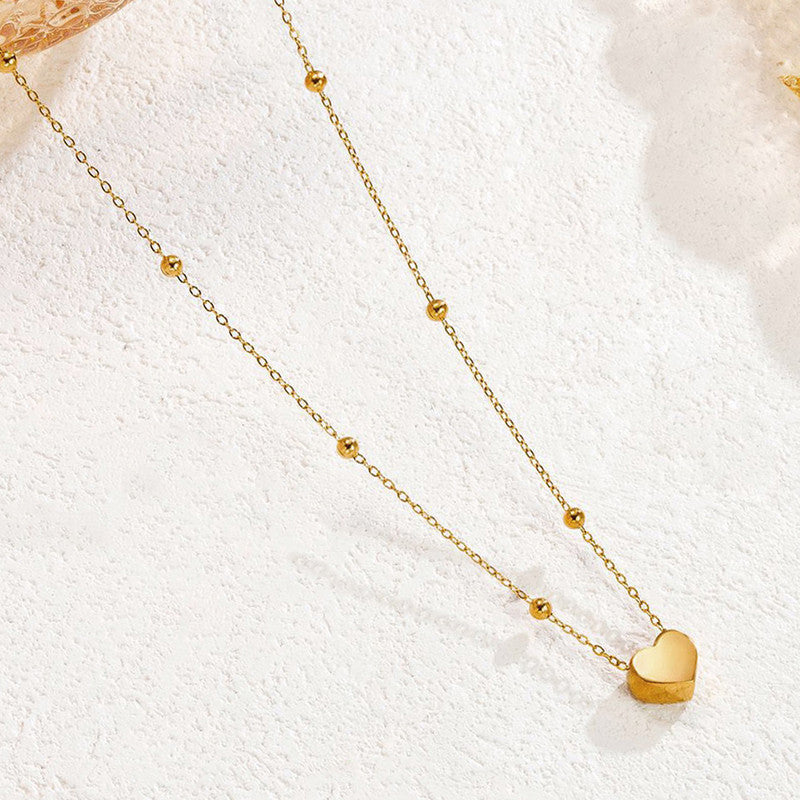 Jewels Galaxy Gold-Plated Anti Tarnish Heart Themed Pendant