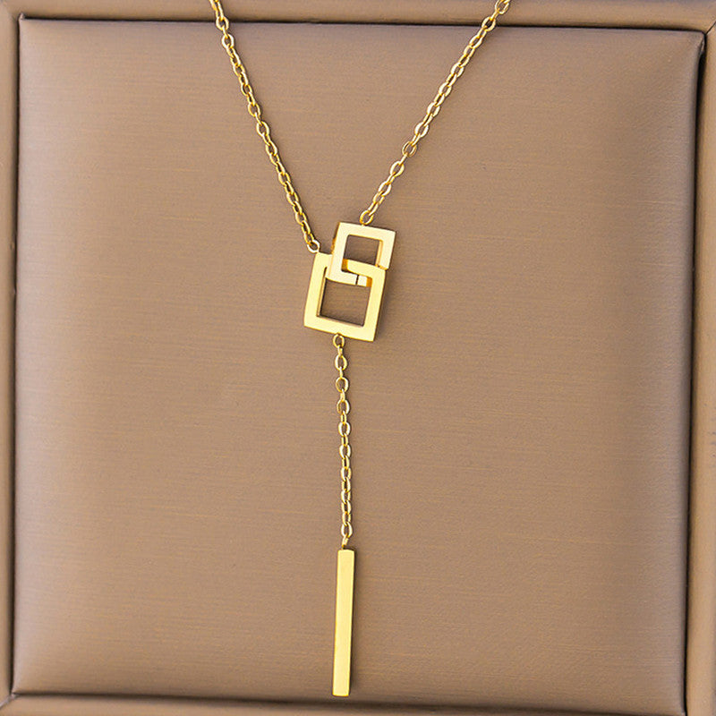 Jewels Galaxy Gold-Plated Anti Tarnish Geometric Pendant