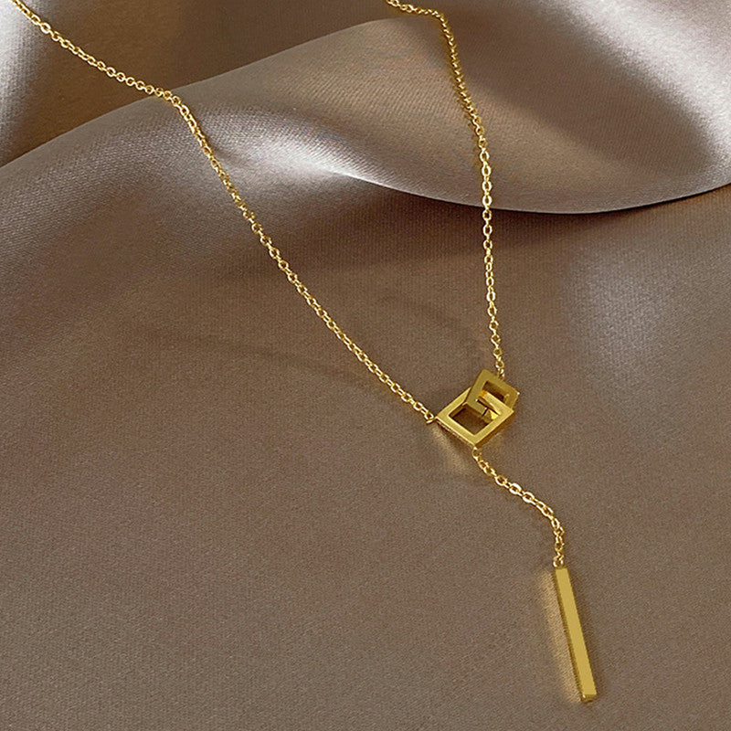 Jewels Galaxy Gold-Plated Anti Tarnish Geometric Pendant