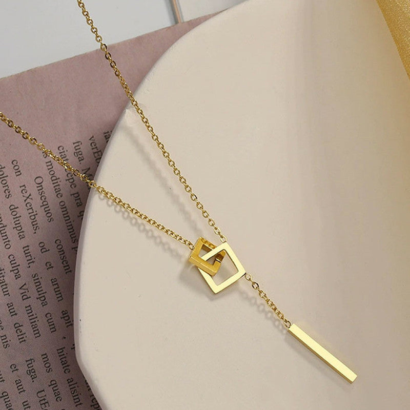 Jewels Galaxy Gold-Plated Anti Tarnish Geometric Pendant