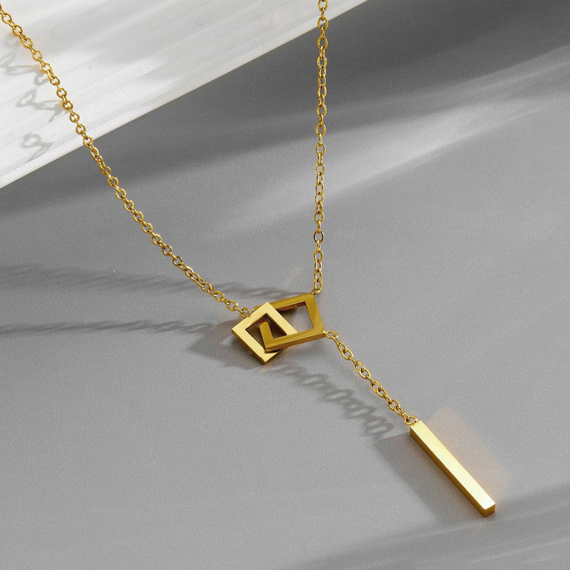 Jewels Galaxy Gold-Plated Anti Tarnish Geometric Pendant
