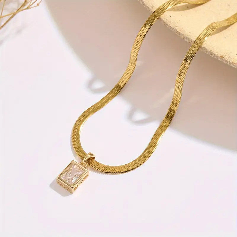 Jewels Galaxy Gold-Plated Anti Tarnish Gold-Toned Geometric Pendant