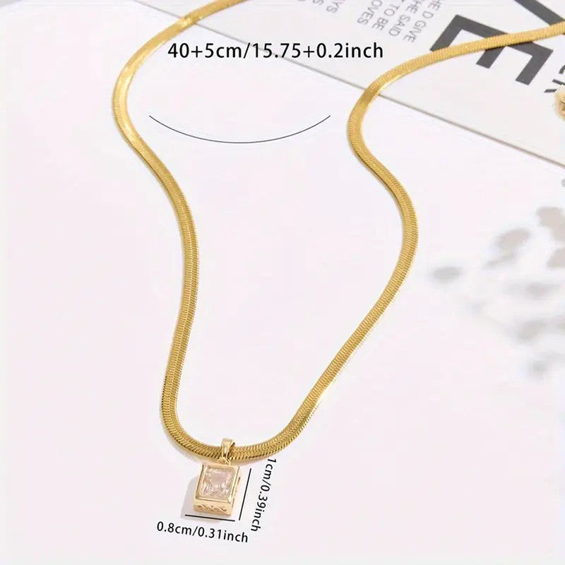 Jewels Galaxy Gold-Plated Anti Tarnish Gold-Toned Geometric Pendant