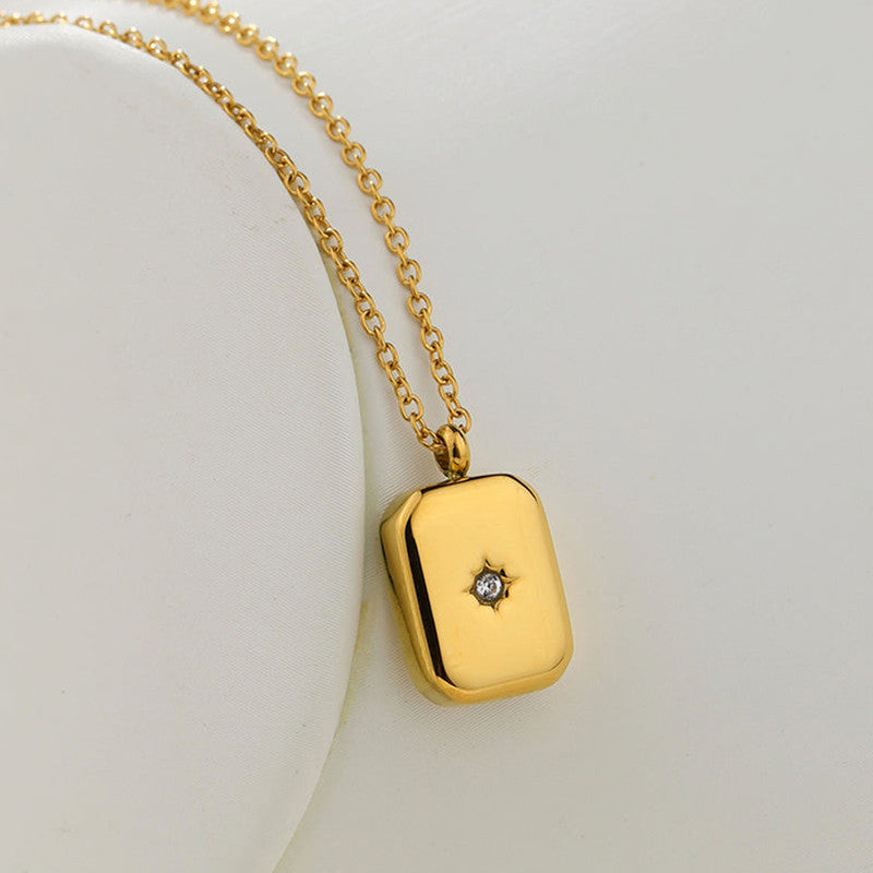 Jewels Galaxy Gold-Plated Anti Tarnish Gold-Toned Star themed Geometric Pendant