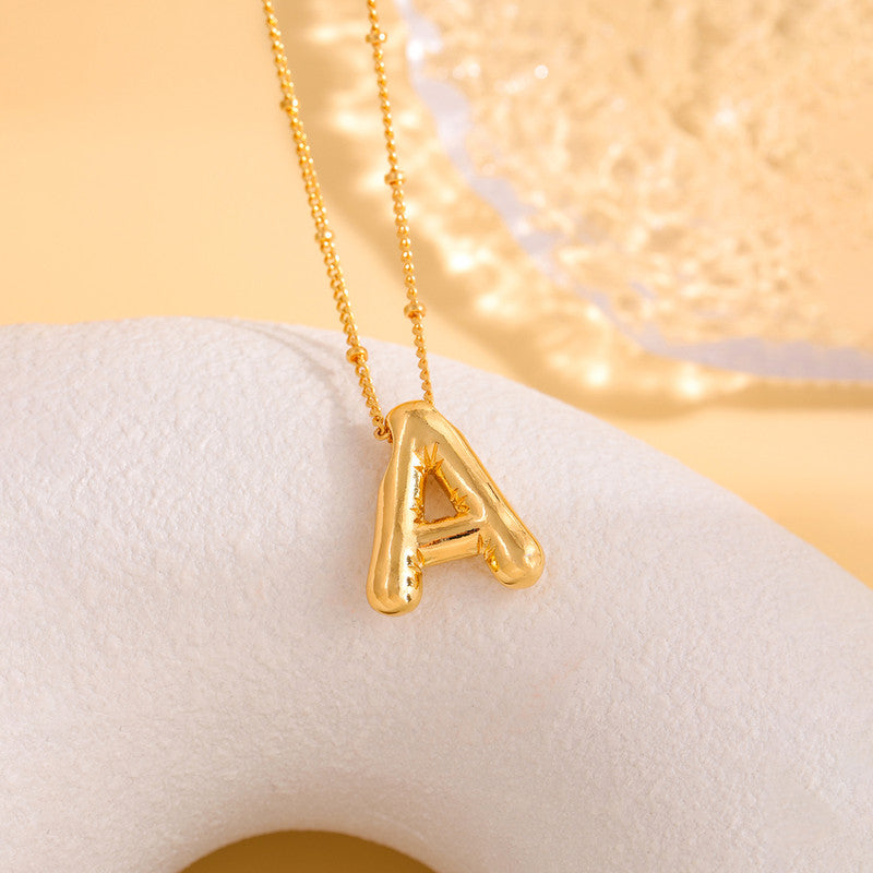 Jewels Galaxy Gold Plated Anti Tarnish Stainless Steel Alphabetical Pendant