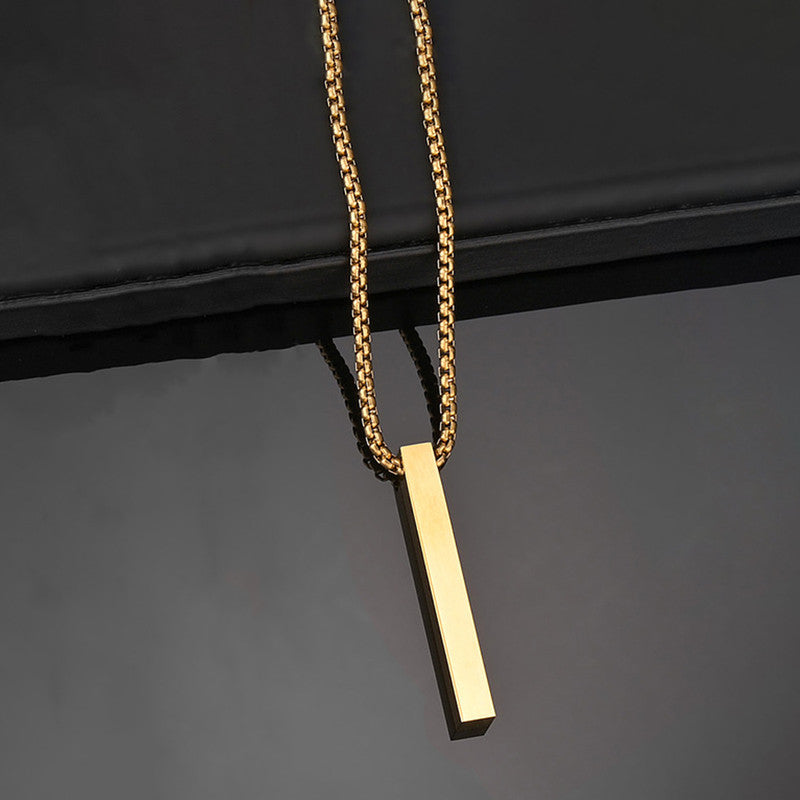 Jewels Galaxy Stainless Steel Anti Tarnish Bar Shaped Hip Hop Party Pendant For Men