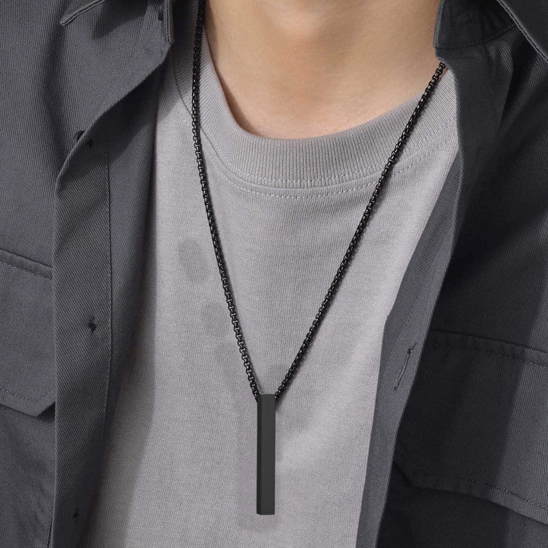 Jewels Galaxy Stainless Steel Anti Tarnish Bar Shaped Hip Hop Party Pendant For Men