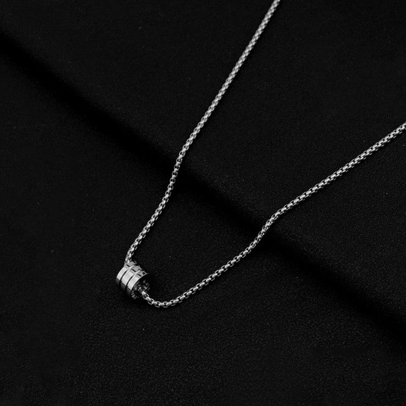 Jewels Galaxy Silver Plated Stainless Steel Anti Tarnish Triple Linked Rings Circular Pendant