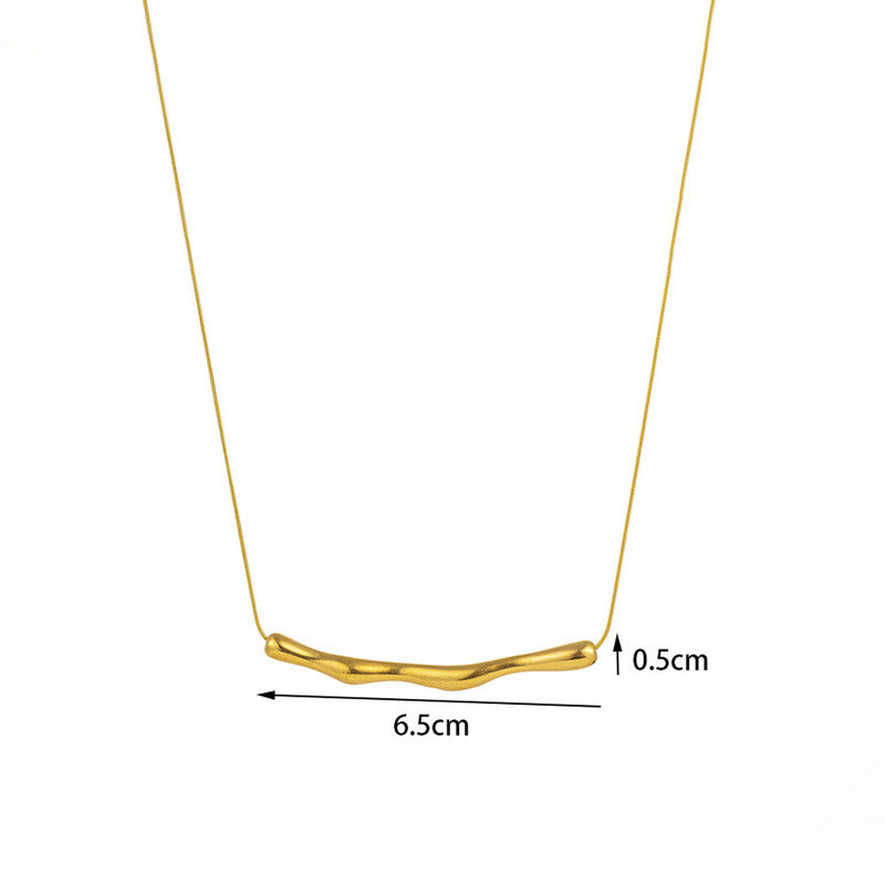 Jewels Galaxy Gold Plated Stainless Steel Anti Tarnish Arc Chain Necklace For Women
