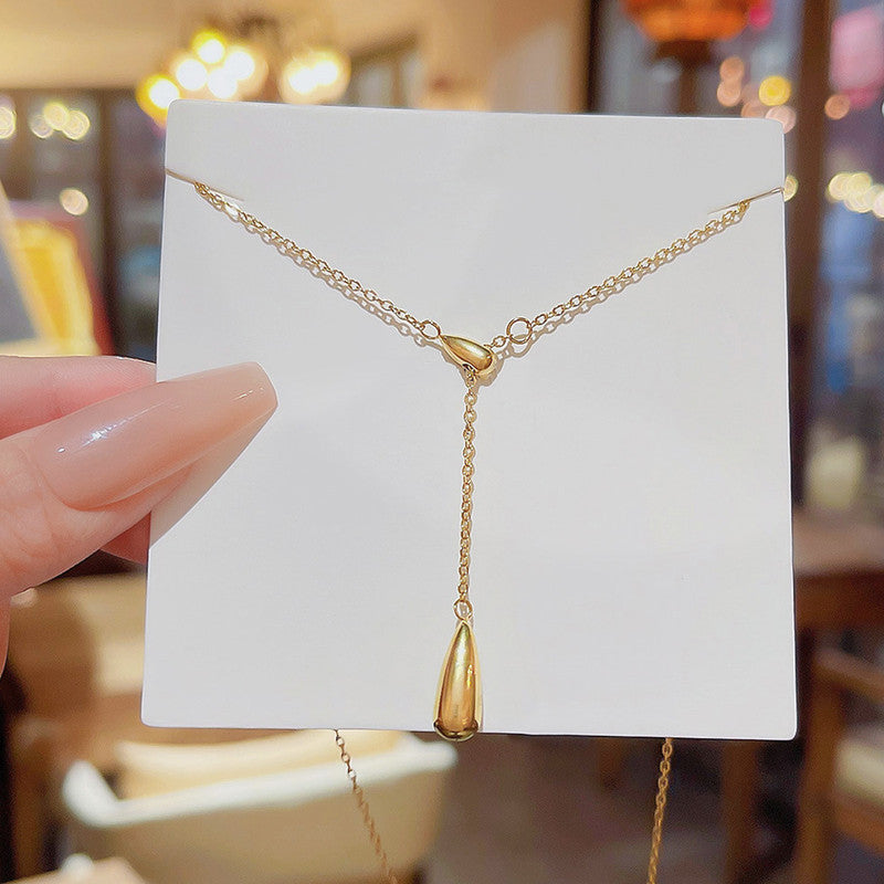 Jewels Galaxy Gold Plated Stainless Steel Anti Tarnish Teardrop Pendant