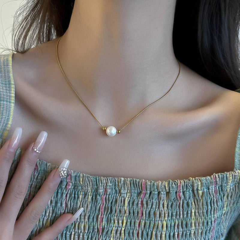 Jewels Galaxy Gold Plated Stainless Steel Anti Tarnish Pearl Pendant