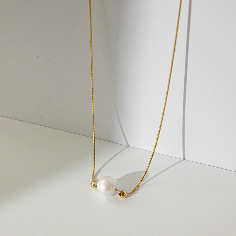 Jewels Galaxy Gold Plated Stainless Steel Anti Tarnish Pearl Pendant