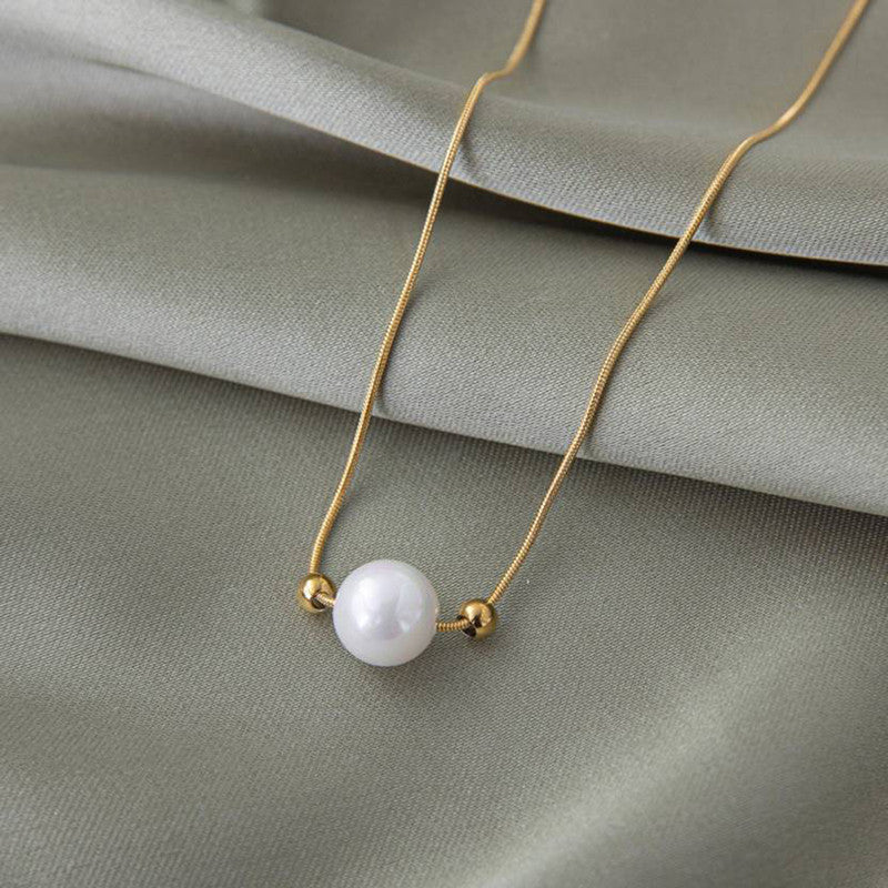 Jewels Galaxy Gold Plated Stainless Steel Anti Tarnish Pearl Pendant