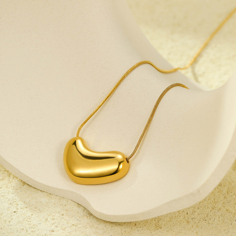 Jewels Galaxy Gold Plated Stainless Steel Anti Tarnish Golden Bean Pendant