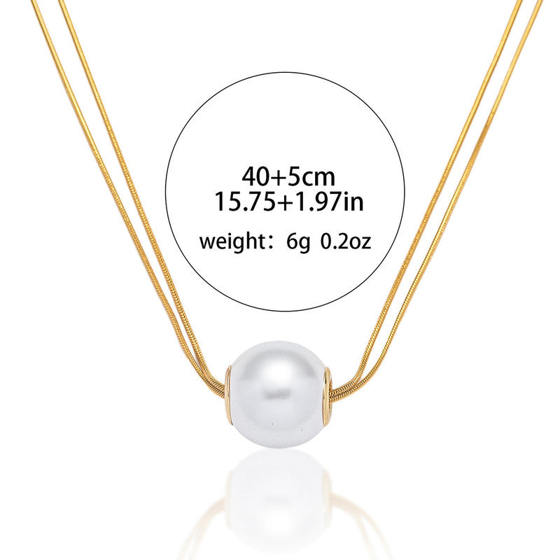 Jewels Galaxy Gold Plated Stainless Steel Anti Tarnish Pearl Studded Pendant