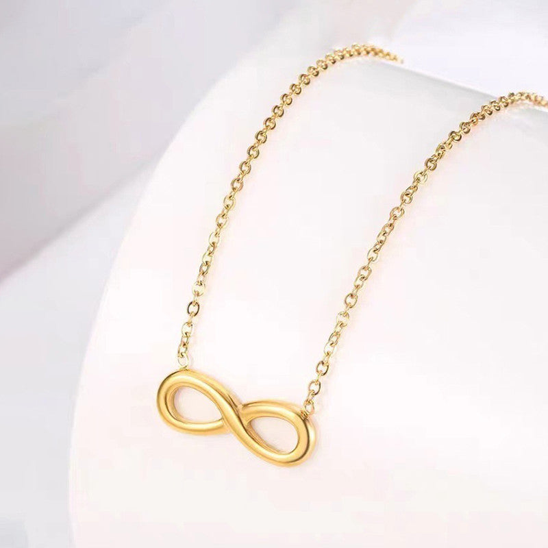 Jewels Galaxy Gold Plated Anti Tarnish Stainless Steel Infinity Themed contemporary Pendant