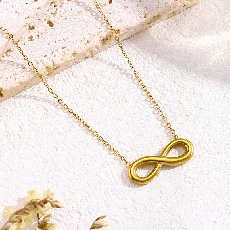 Jewels Galaxy Gold Plated Anti Tarnish Stainless Steel Infinity Themed contemporary Pendant