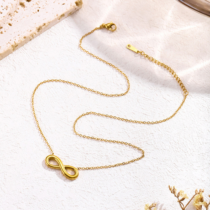 Jewels Galaxy Gold Plated Anti Tarnish Stainless Steel Infinity Themed contemporary Pendant