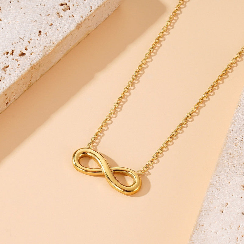 Jewels Galaxy Gold Plated Anti Tarnish Stainless Steel Infinity Themed contemporary Pendant