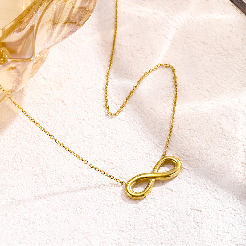 Jewels Galaxy Gold Plated Anti Tarnish Stainless Steel Infinity Themed contemporary Pendant