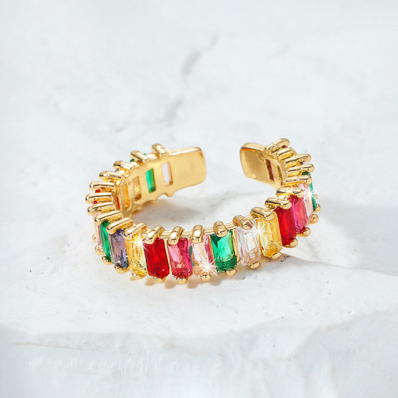 Jewels Galaxy Gold Plated Stainless Steel Anti Tarnish Adjustable Finger Ring For Women