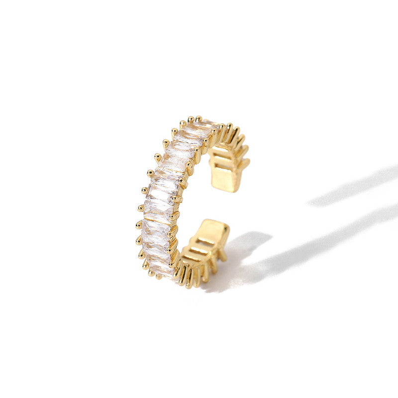 Jewels Galaxy Gold Plated Stainless Steel Anti Tarnish Adjustable Finger Ring For Women