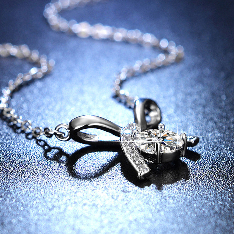 Jewels Galaxy Silver Plated Crystal Studded Infinity Stone Anti Tarnish Pendant