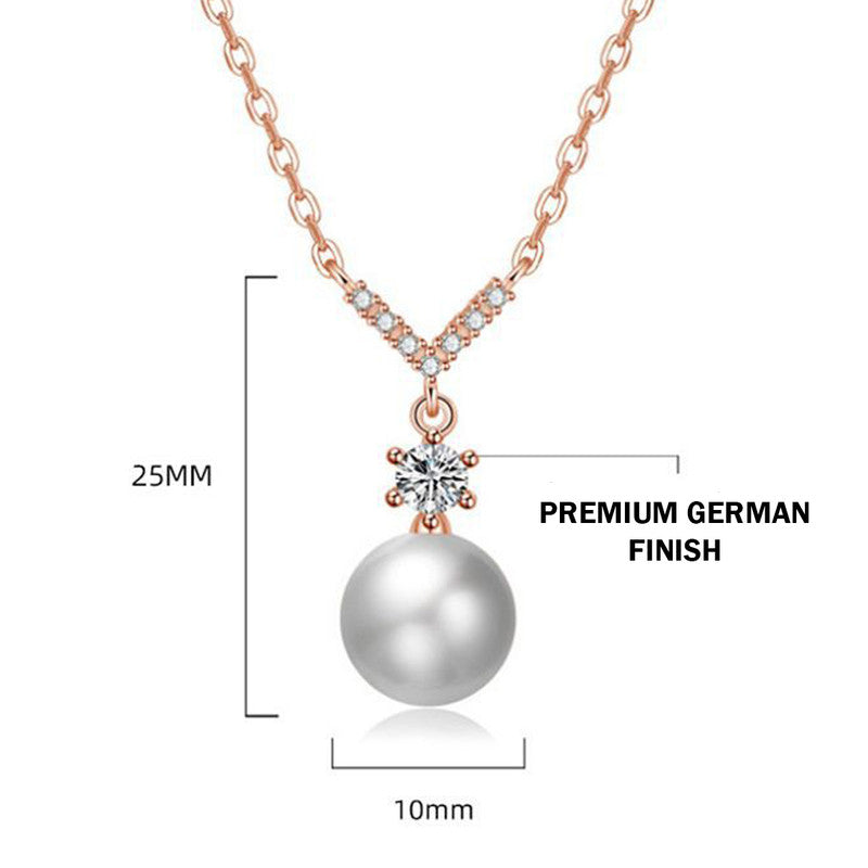Jewels Galaxy Rose Gold Plated American Diamond Studded Contemporary Korean Pendant