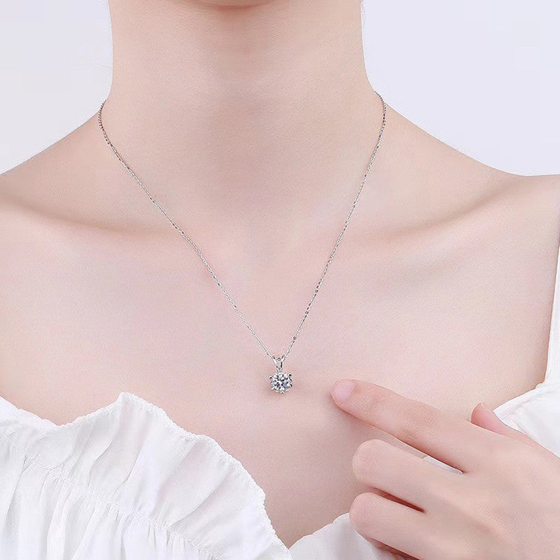 Jewels Galaxy Silver Plated American Diamond Studded Rown Contemporary Pendant