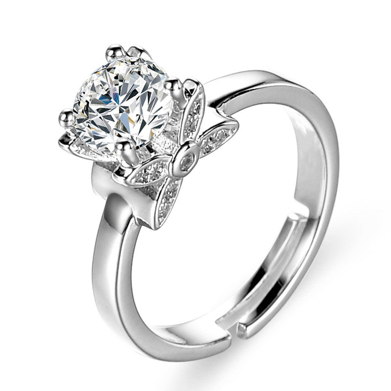 Jewels Galaxy Silver Plated AD Studded Butterfly Anti Tarnish Adjustable Round Finger Ring