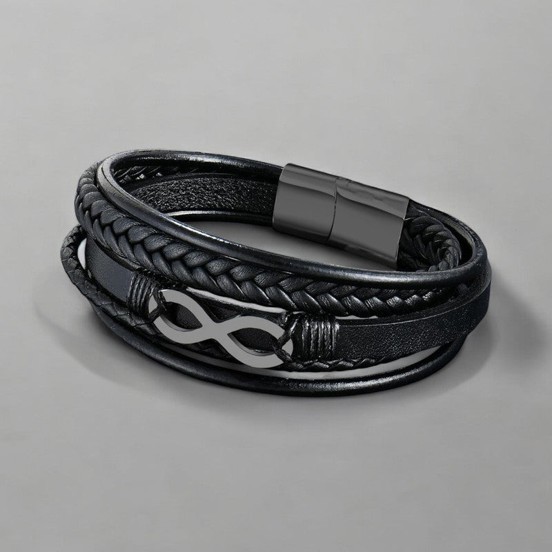 Jewels Galaxy Trending Leather Multi Layered Bracelet For Men (1 Pack 1 Bracelet)