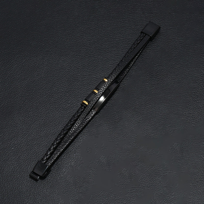 Jewels Galaxy Trending Leather Multi Layered Bracelet For Men (1 Pack 1 Bracelet)