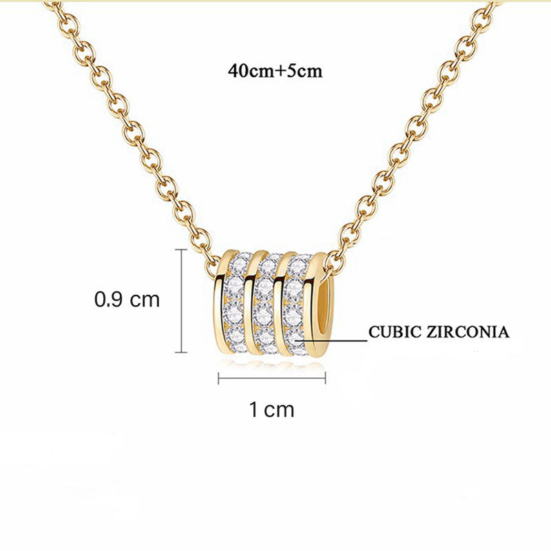 Jewels Galaxy CZ 3 Linked Loops Pendant Necklace