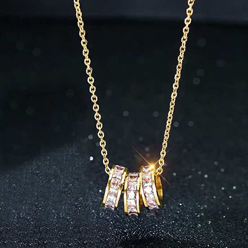 Jewels Galaxy Anti Tarnish CZ Cylindrical Necklace