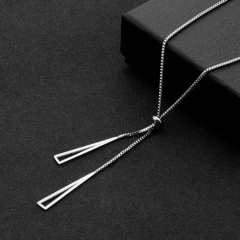 Jewels Galaxy Stainless Steel Geometric Tassel Pull-Out Anti-Tarnish Necklace