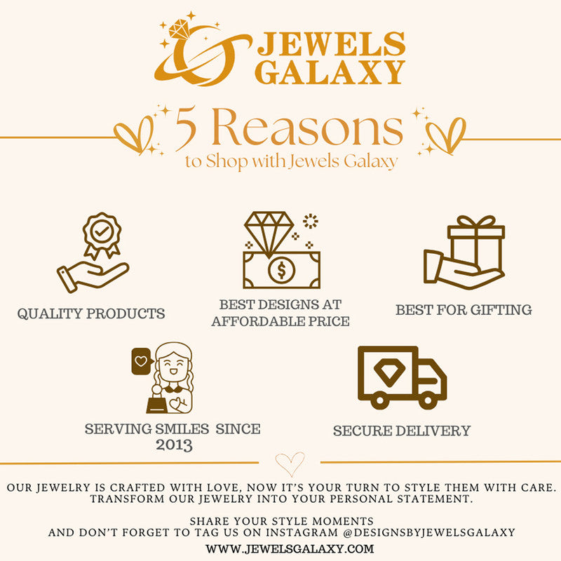 Jewels Galaxy Stainless Steel Gold Plated Set Of White Anti Tarnish Clover Jewellery Set