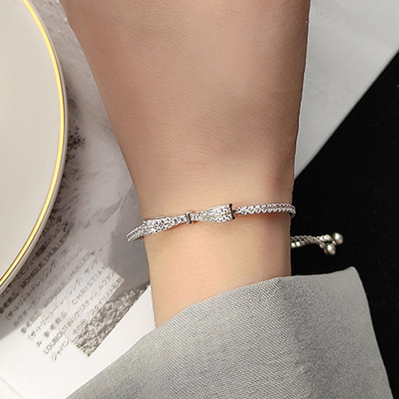 Jewels Galaxy Women Crystals Silver Plated Wraparound Bracelet