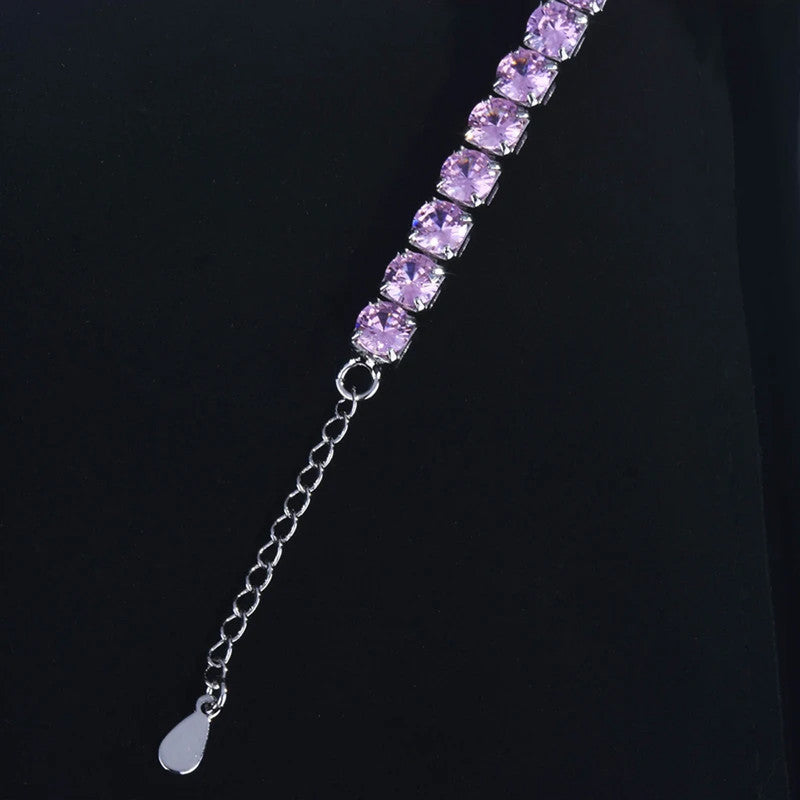 Jewels Galaxy Women American Diamond Silver Plated Wraparound Bracelet