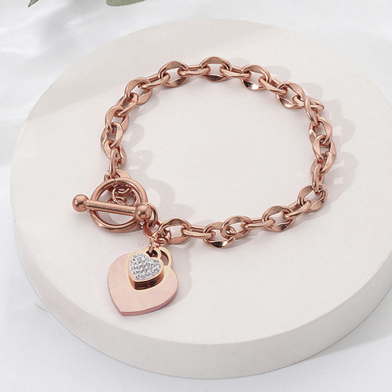 Jewels Galaxy Anti Tarnish Heart Themed Charm Bracelet