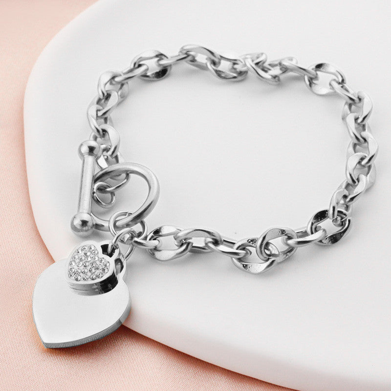 Jewels Galaxy Anti Tarnish Heart Themed Charm Bracelet