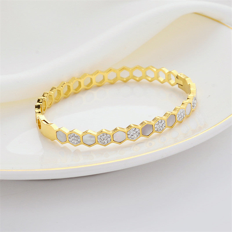 Jewels Galaxy Anti Tarnish Hexagonal Openable Bracelet