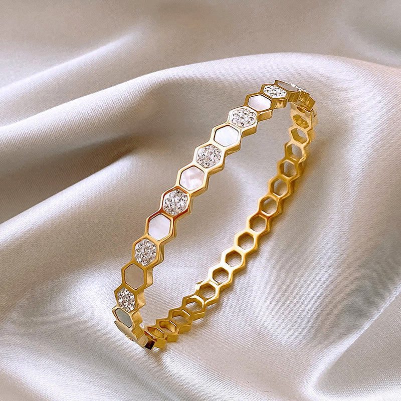 Jewels Galaxy Anti Tarnish Hexagonal Openable Bracelet